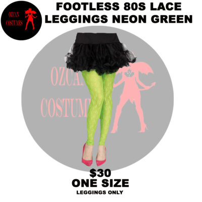 FOOTLESS 80S LACE LEGGINGS NEON GREEN OS