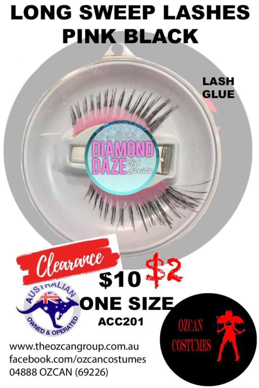LONG SWEEP LASHES PINK BLACK