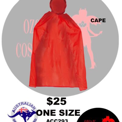 CAPE WITH HOOD RED OS