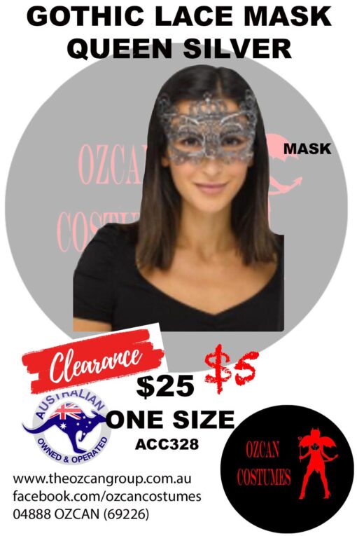 GOTHIC LACE MASK QUEEN SILVER