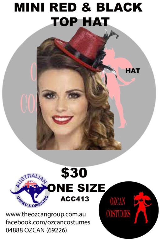 MINI RED AND BLACK TOP HAT