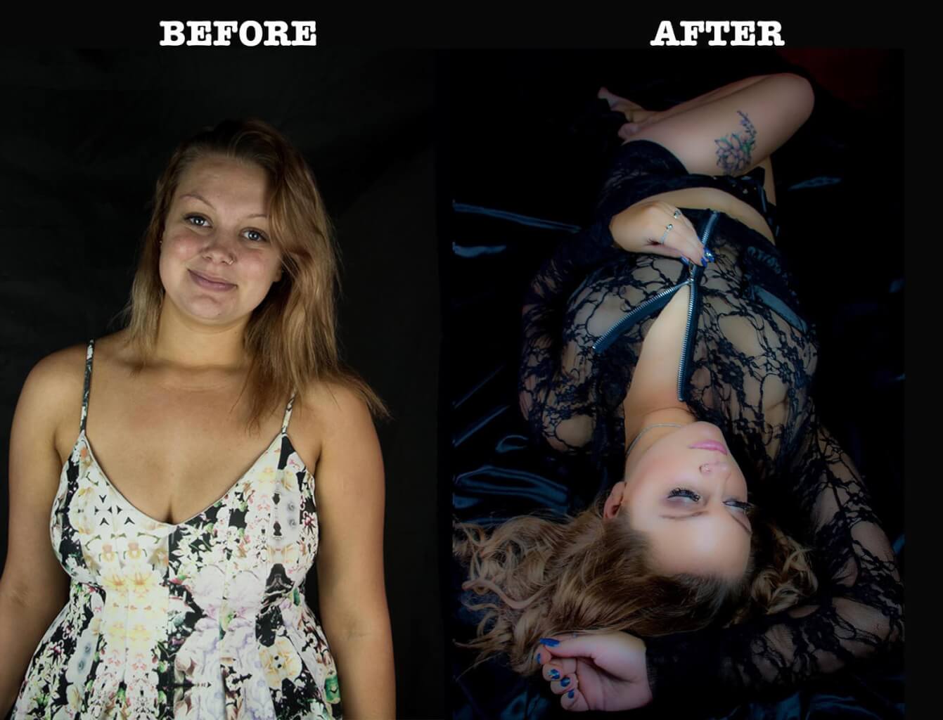 Boudoir before and after