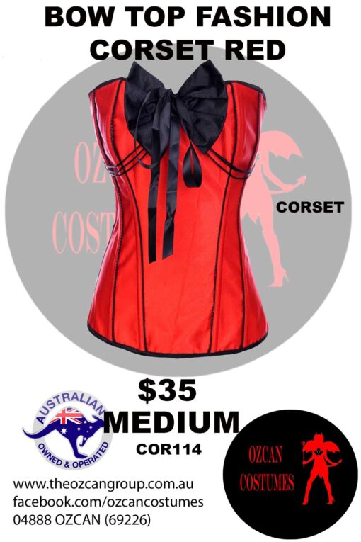 BOW TOP CORSET RED M