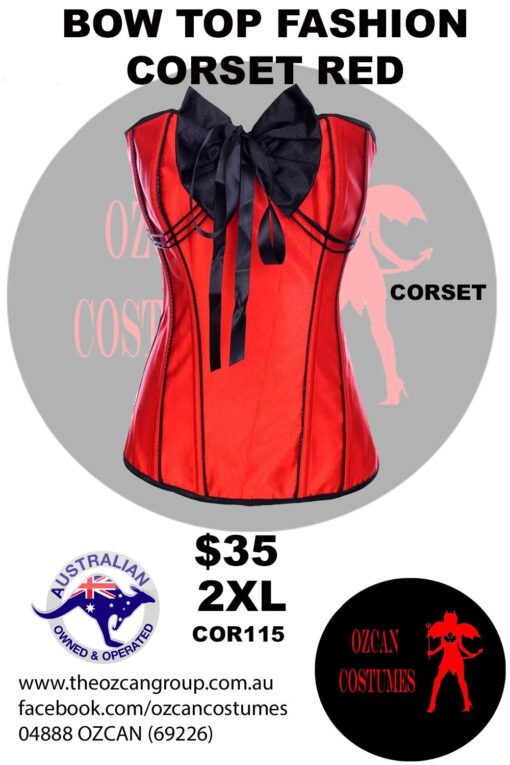 BOW TOP CORSET RED XXL