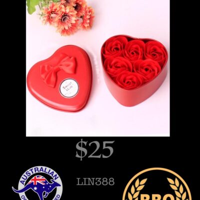 TIN ROSE SOAP RED
