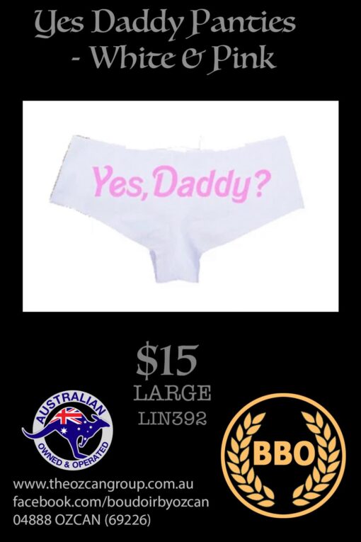 YES DADDY PANTIE WHITE & PINK L
