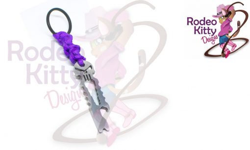 SKULL KEYCHAIN SILVER WITH PURPLE